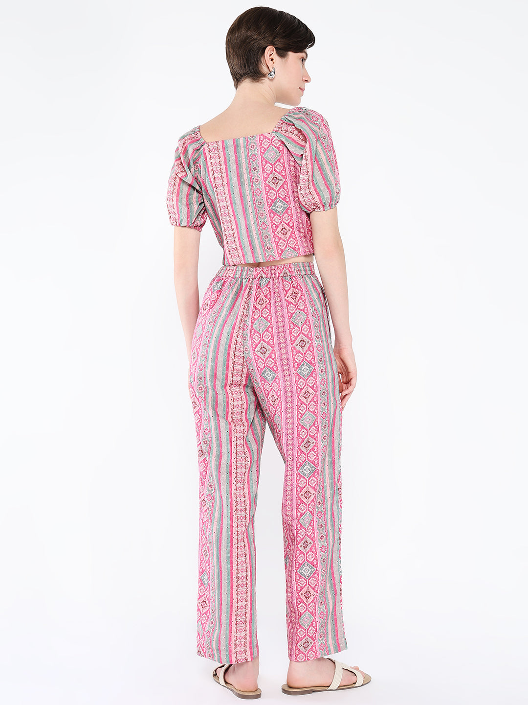 Women Pink Printed Co Ords Set