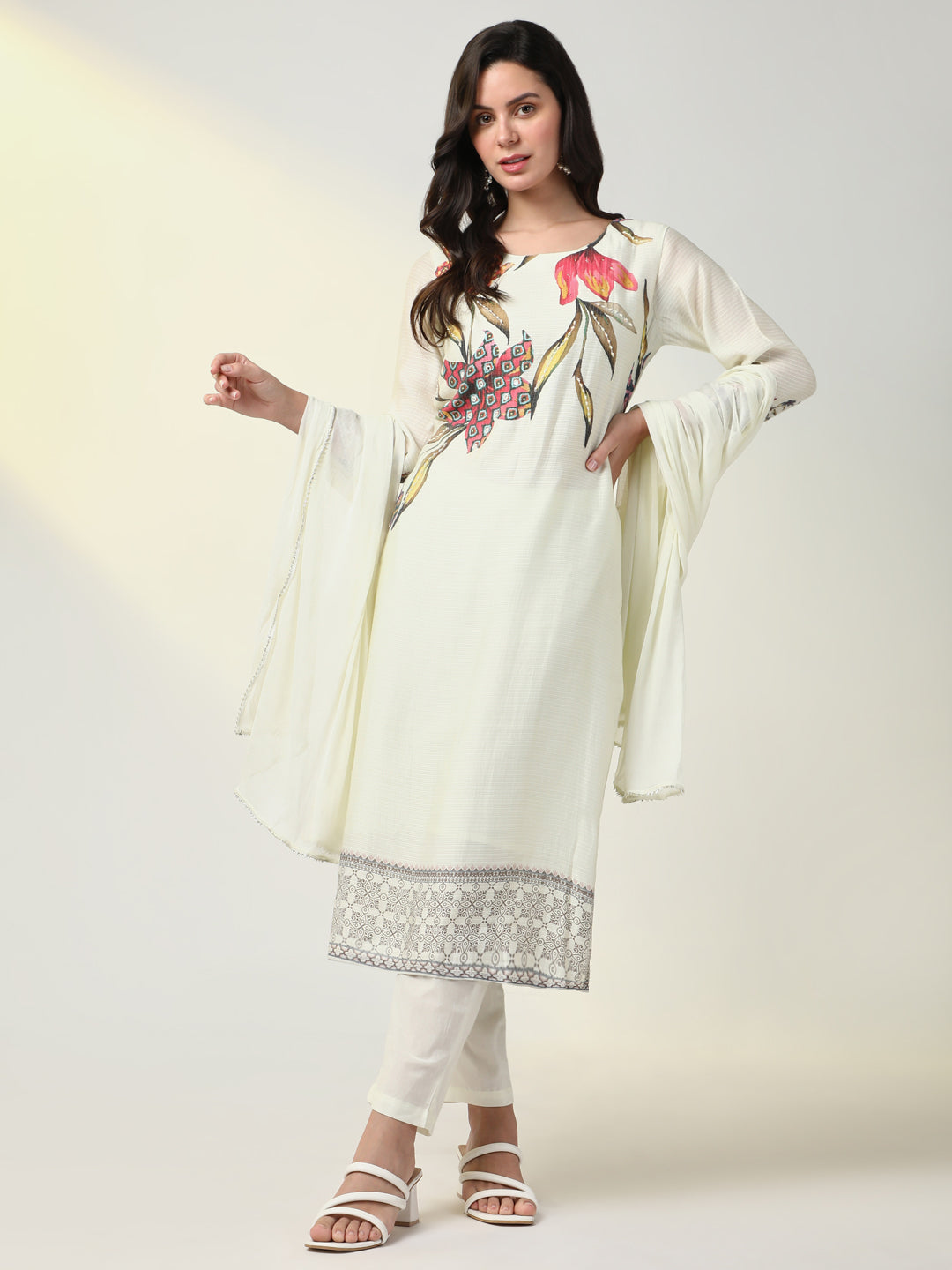 Women Yellow Solid Kurta Set with Dupatta