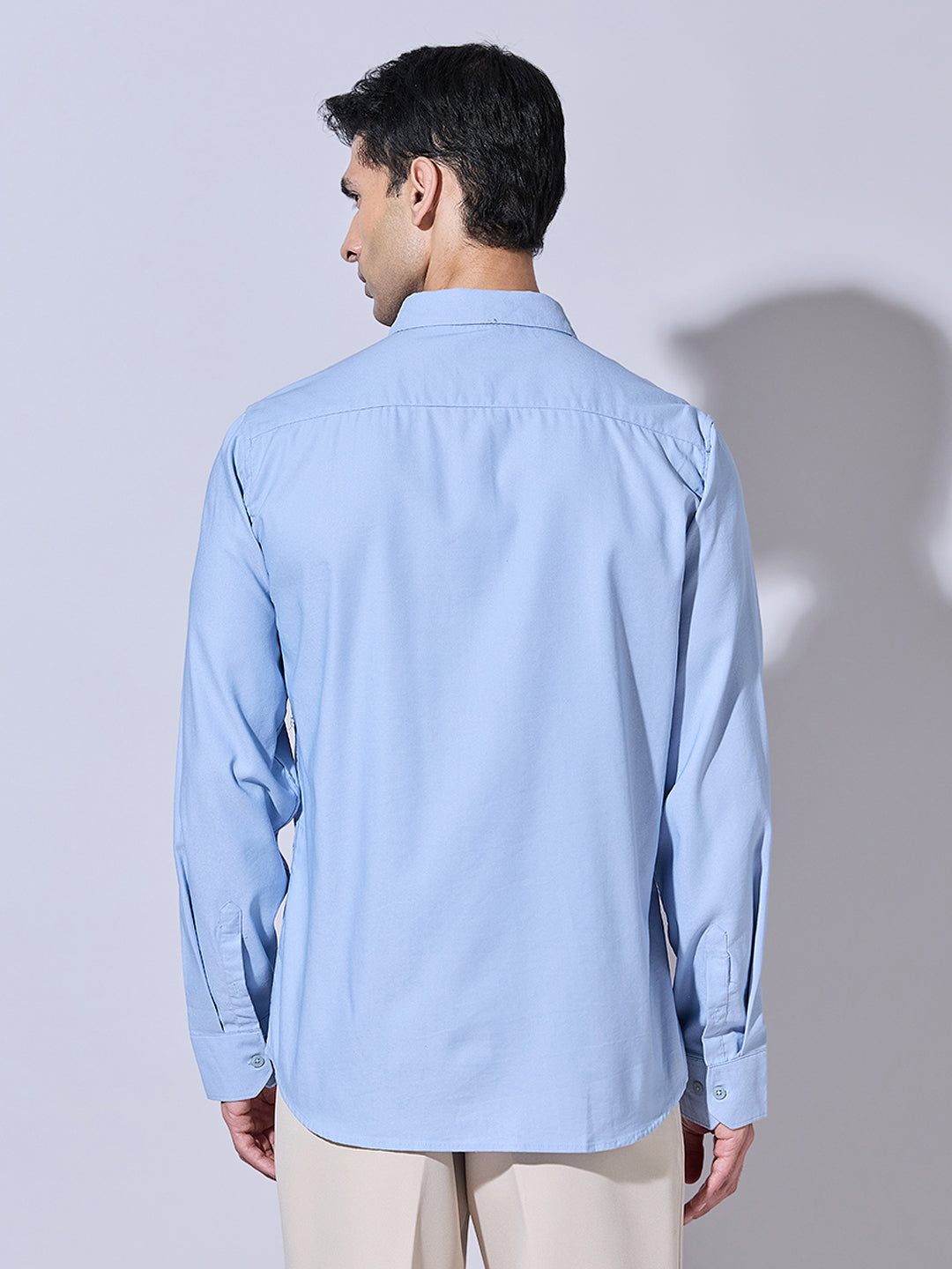 Men's Blue Button-Down Utility Shirt