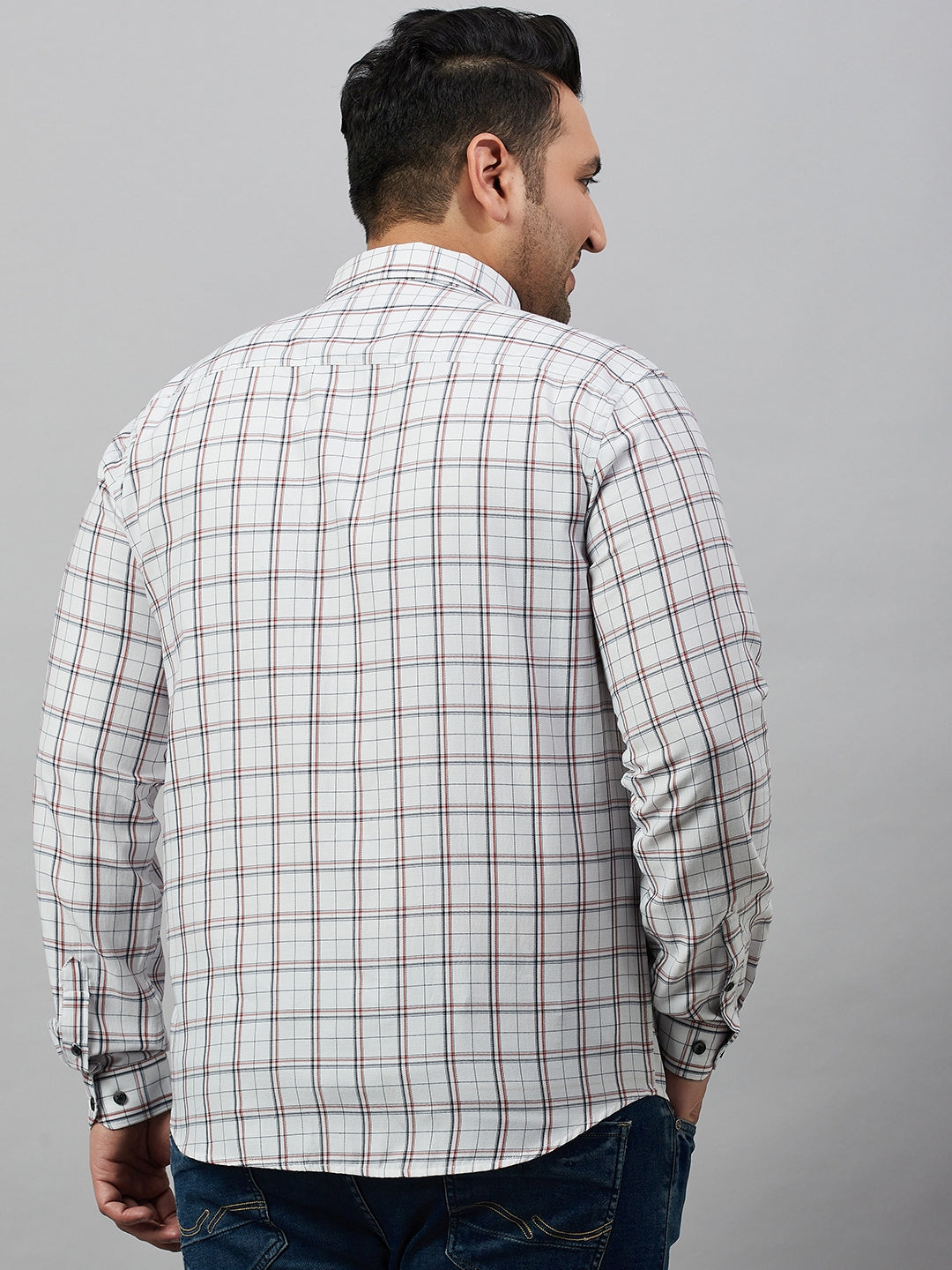 Men Checked White Comfort Shirt