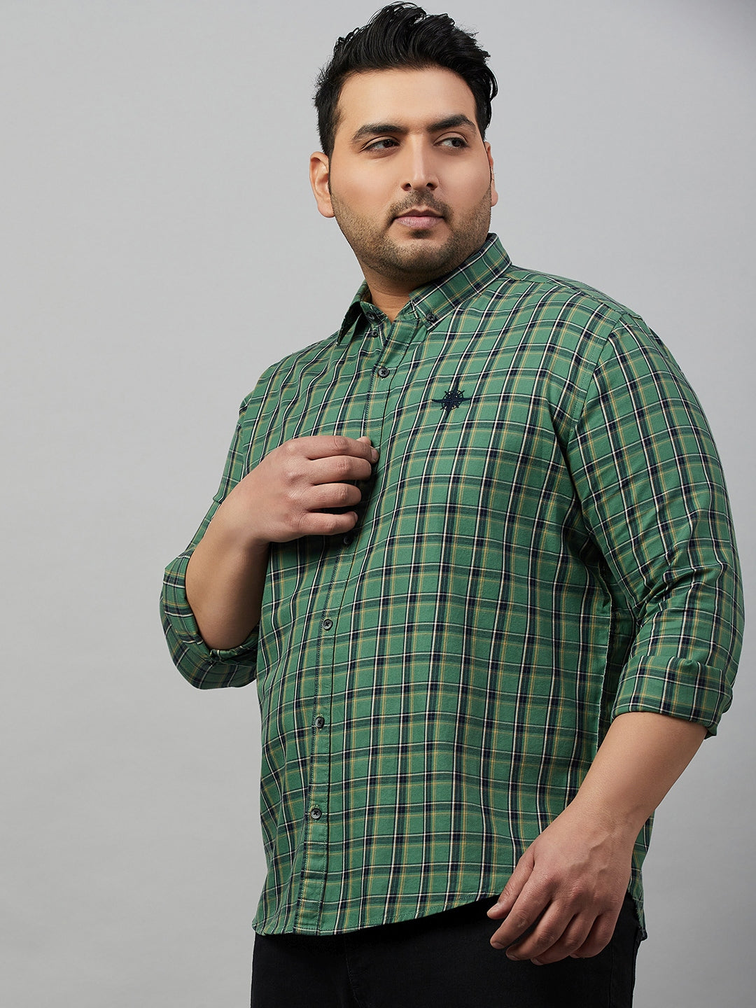 Men Checked Green Comfort Shirt