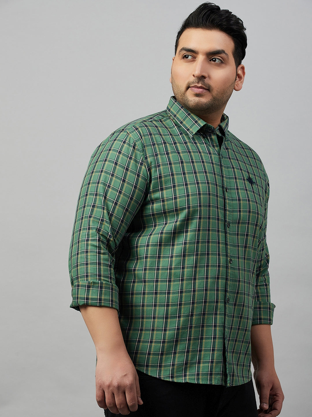 Men Checked Green Comfort Shirt