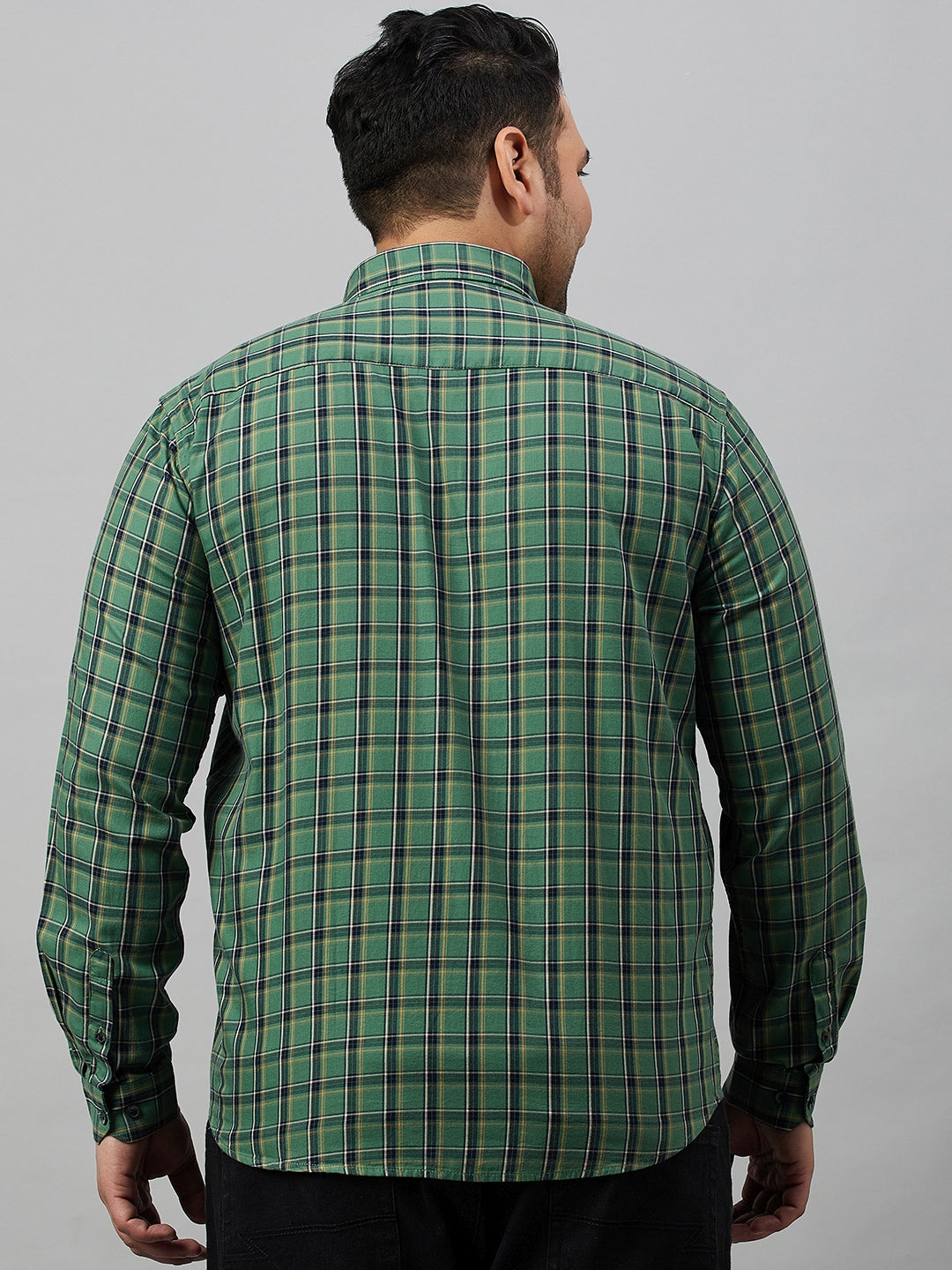 Men Checked Green Comfort Shirt