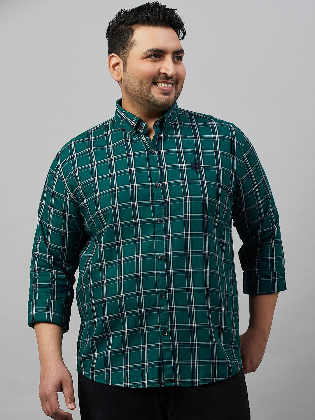 Men Checked Green Comfort Shirt