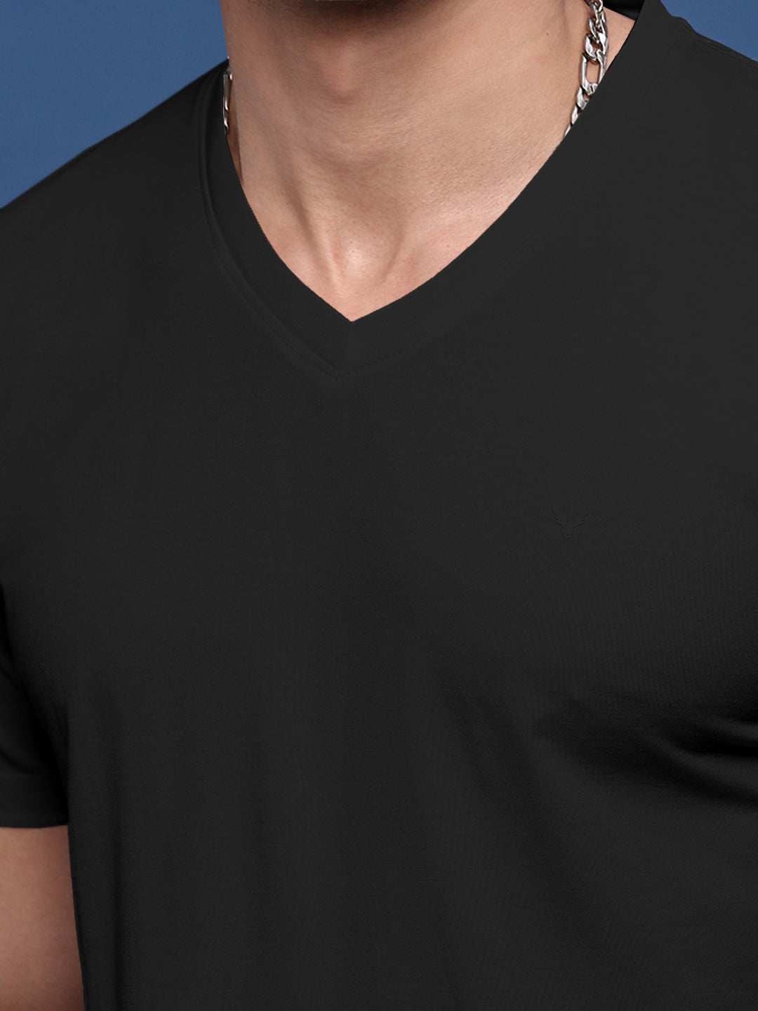 Men's V-Neck Black Slim Fit T-Shirt