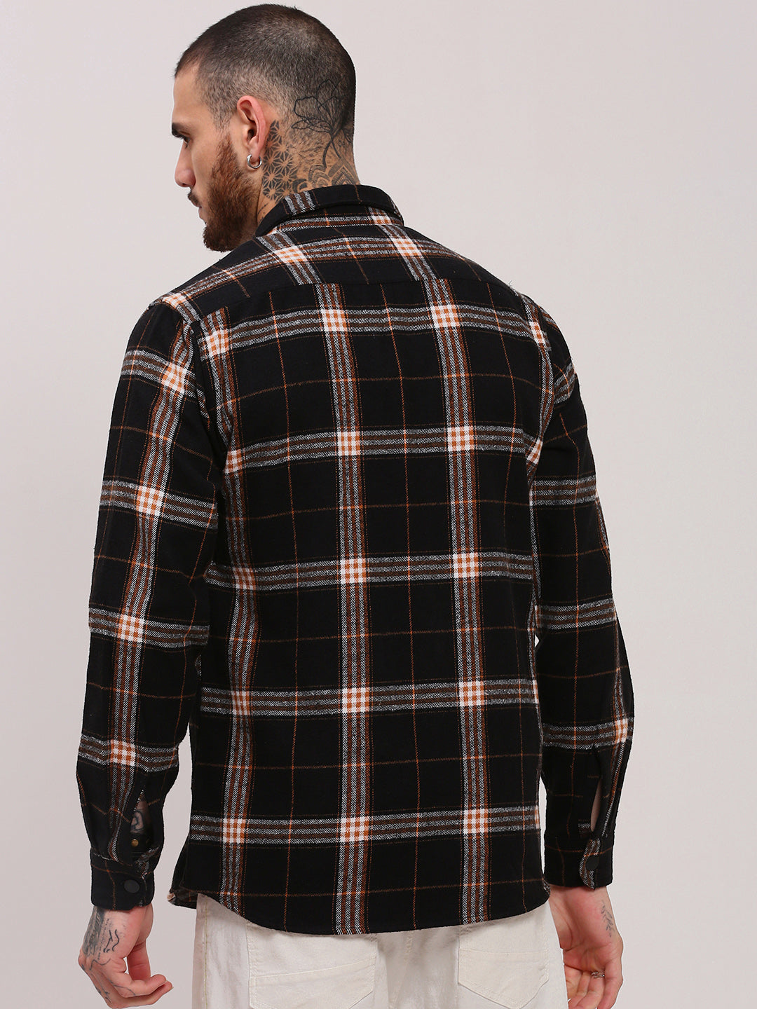 Men Black Checked Shacket