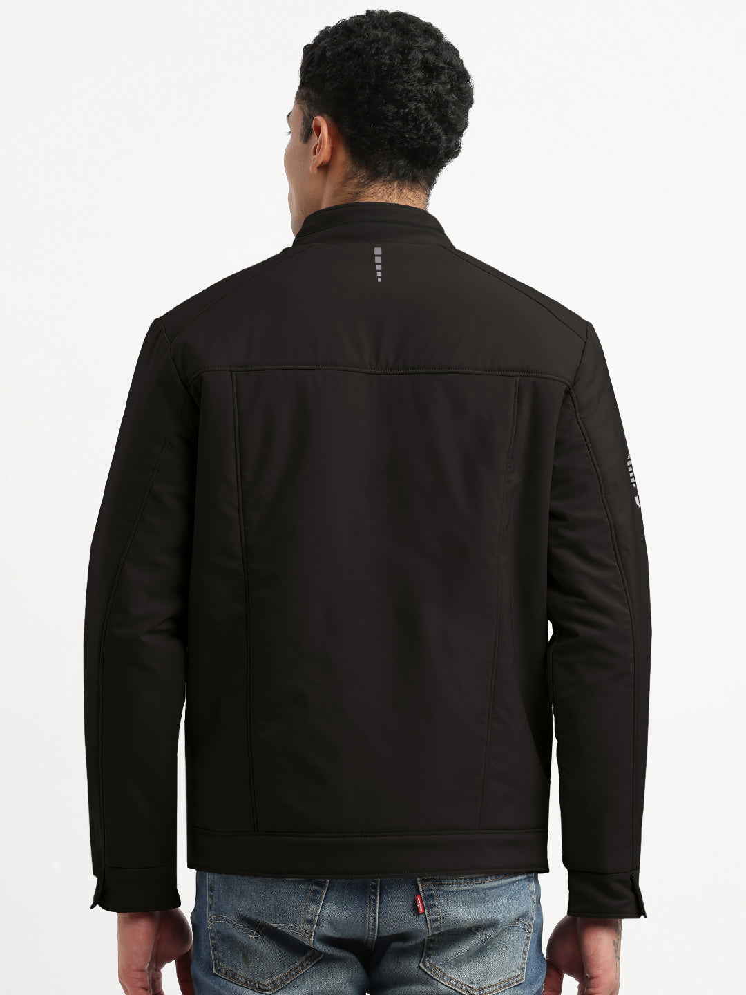 Men's Black Mock Collar Bomber Jacket