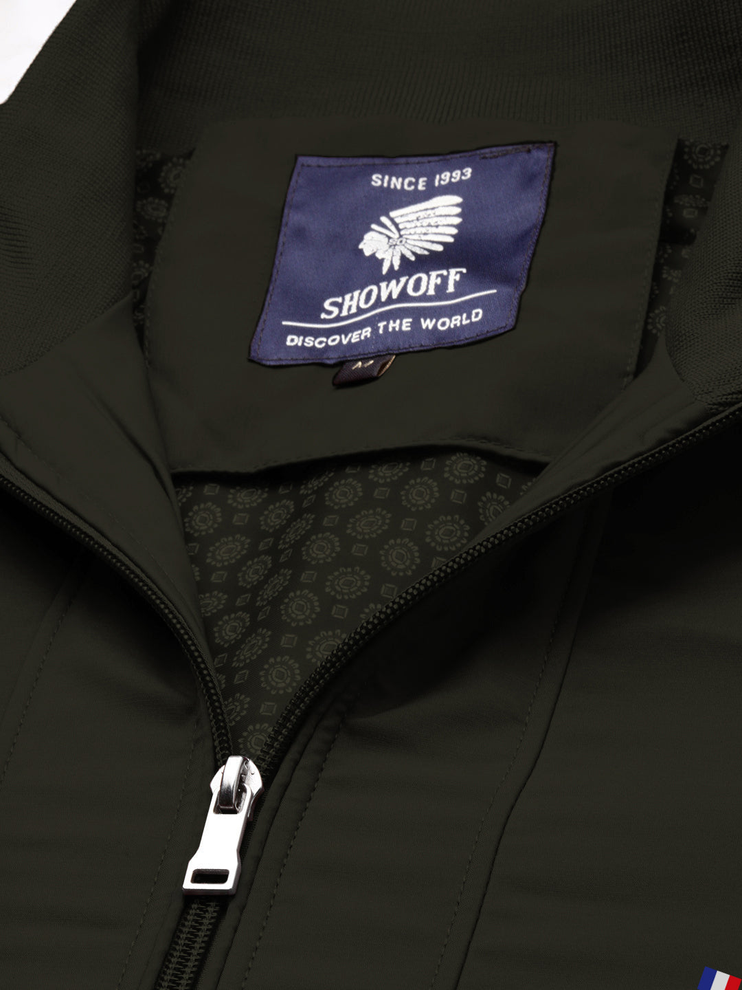 Men's Olive Mock Collar Bomber Jacket