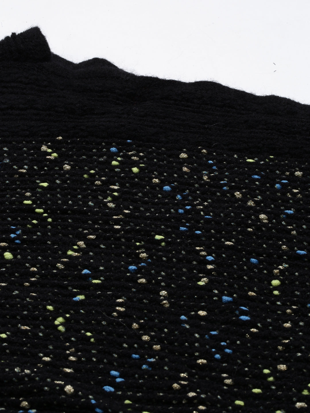 Women's Solid Black Poncho