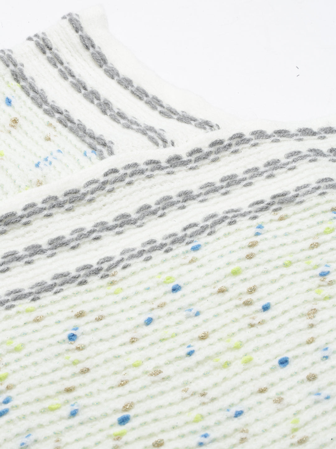 Women's Solid White Poncho