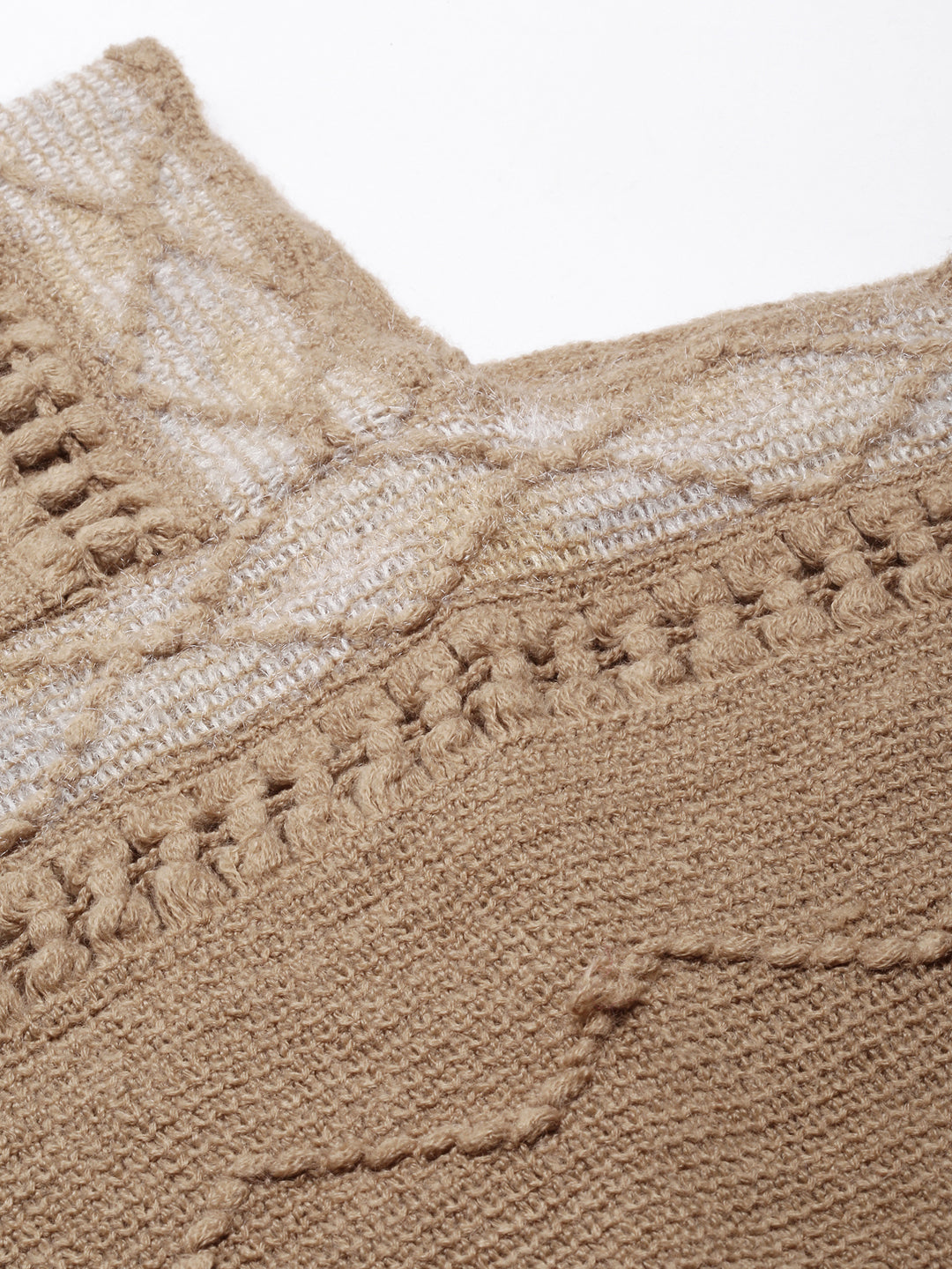 Women's Chevron Brown Poncho