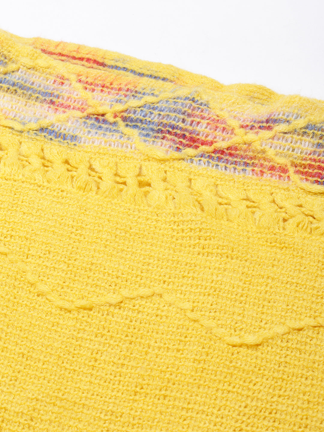 Women's Chevron Yellow Poncho