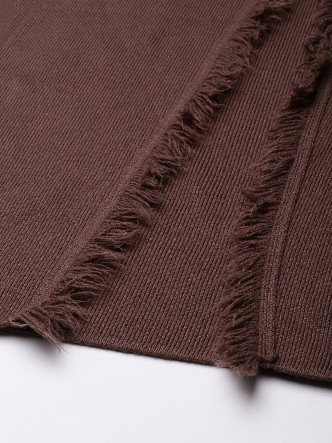 Women's Solid Brown Straight Midi Skirt