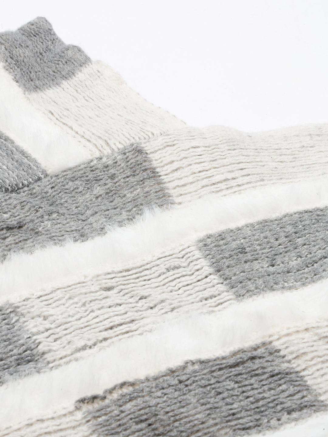 Women's Geometric Grey Poncho