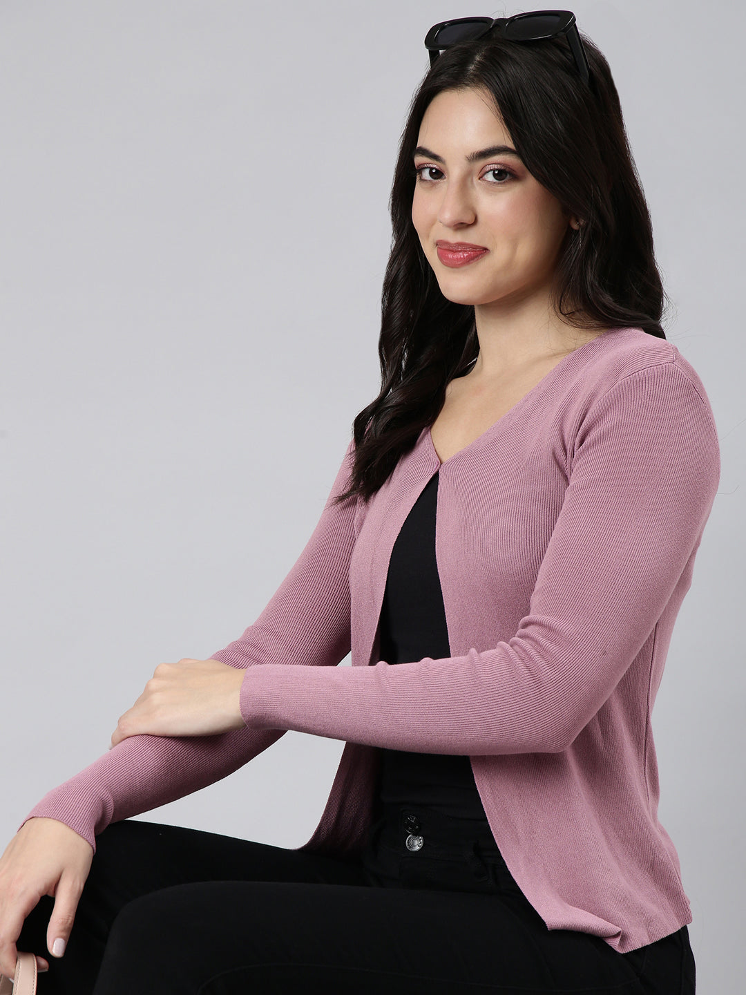 Women's Solid Lavender Shrug