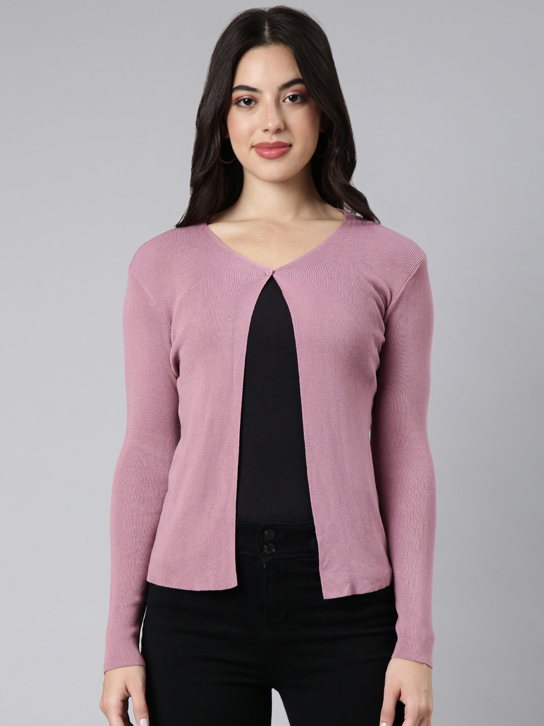 Women's Solid Lavender Shrug