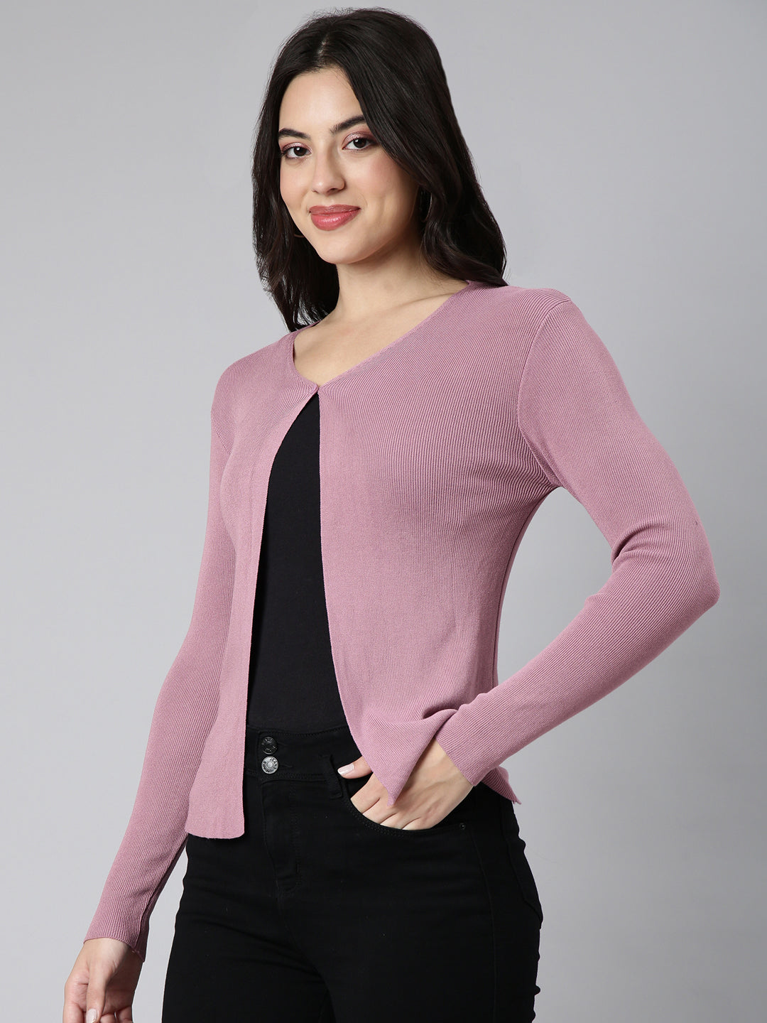 Women's Solid Lavender Shrug