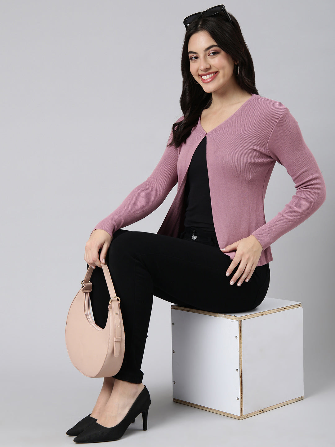 Women's Solid Lavender Shrug