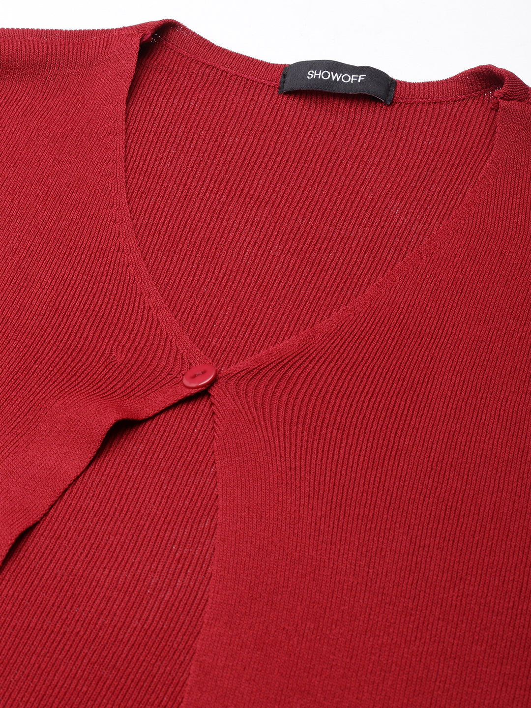 Women's Solid Maroon Shrug