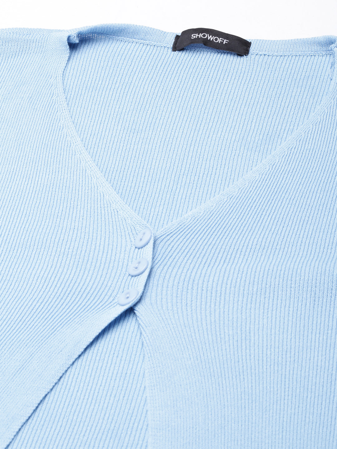 Women's Solid Blue Shrug