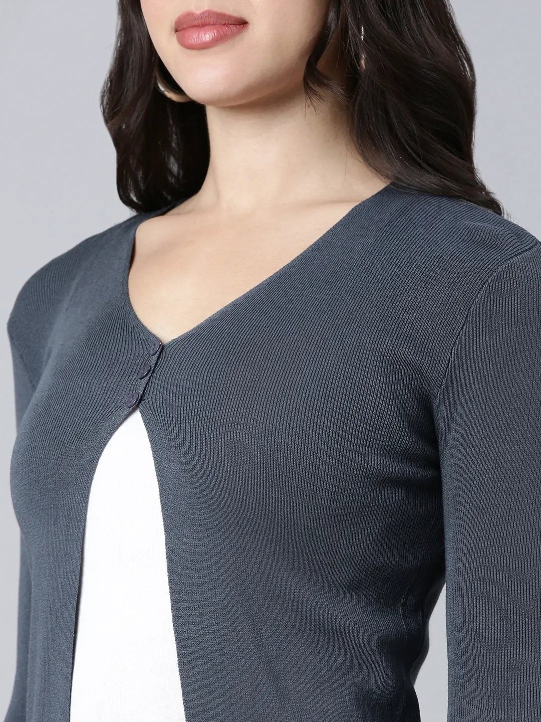 Women's Solid Grey Shrug - Uncategorized from SHOWOFFFF