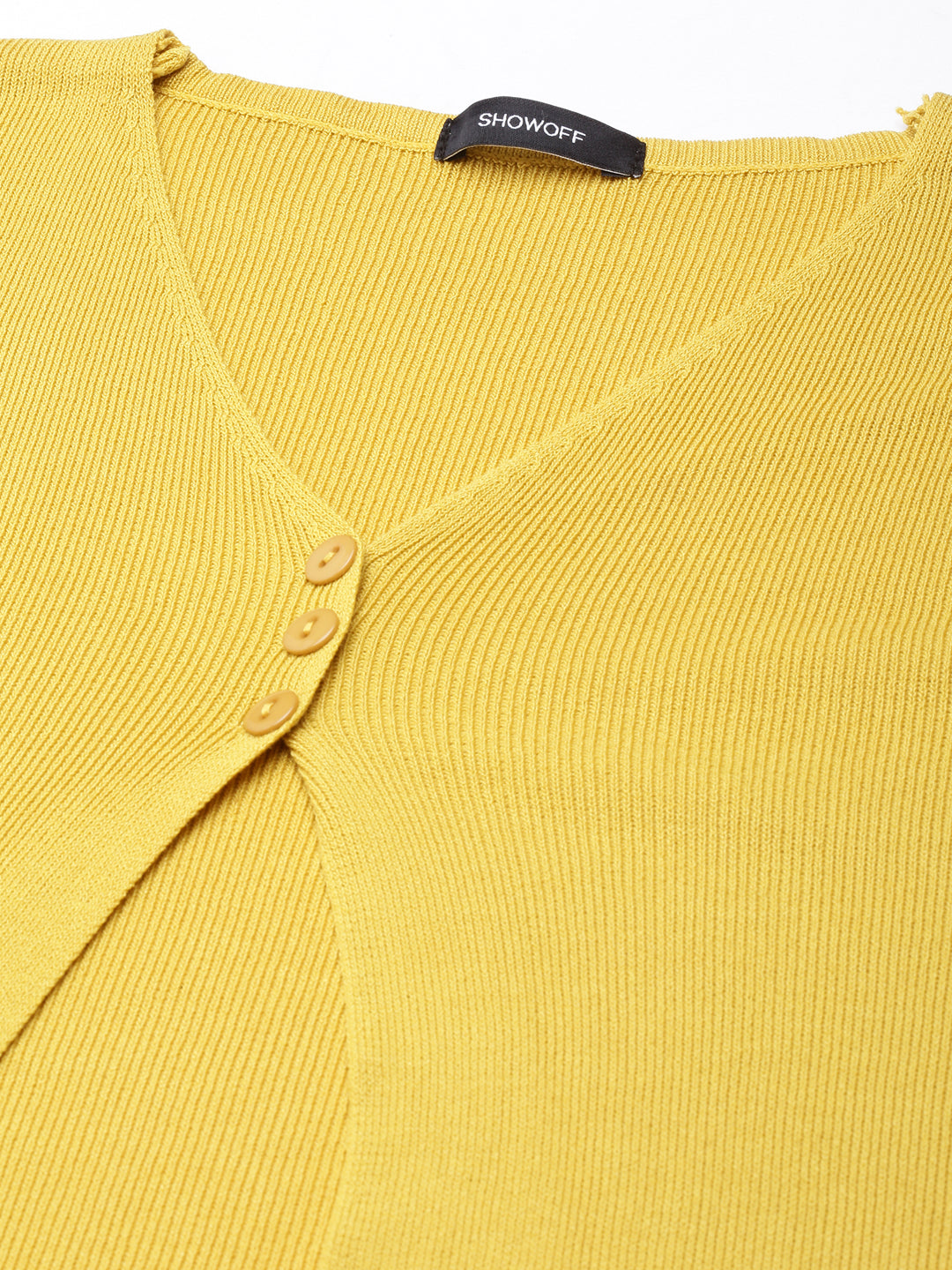 Women's Solid Mustard Shrug