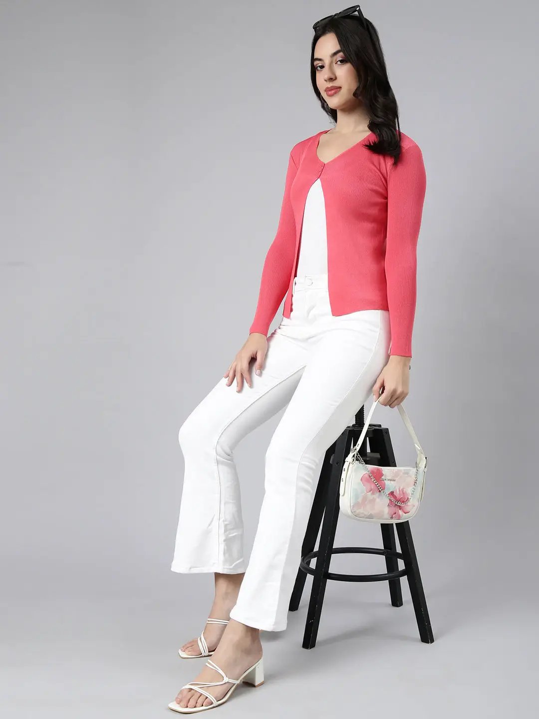 Women's Solid Pink Shrug - from SHOWOFFFF