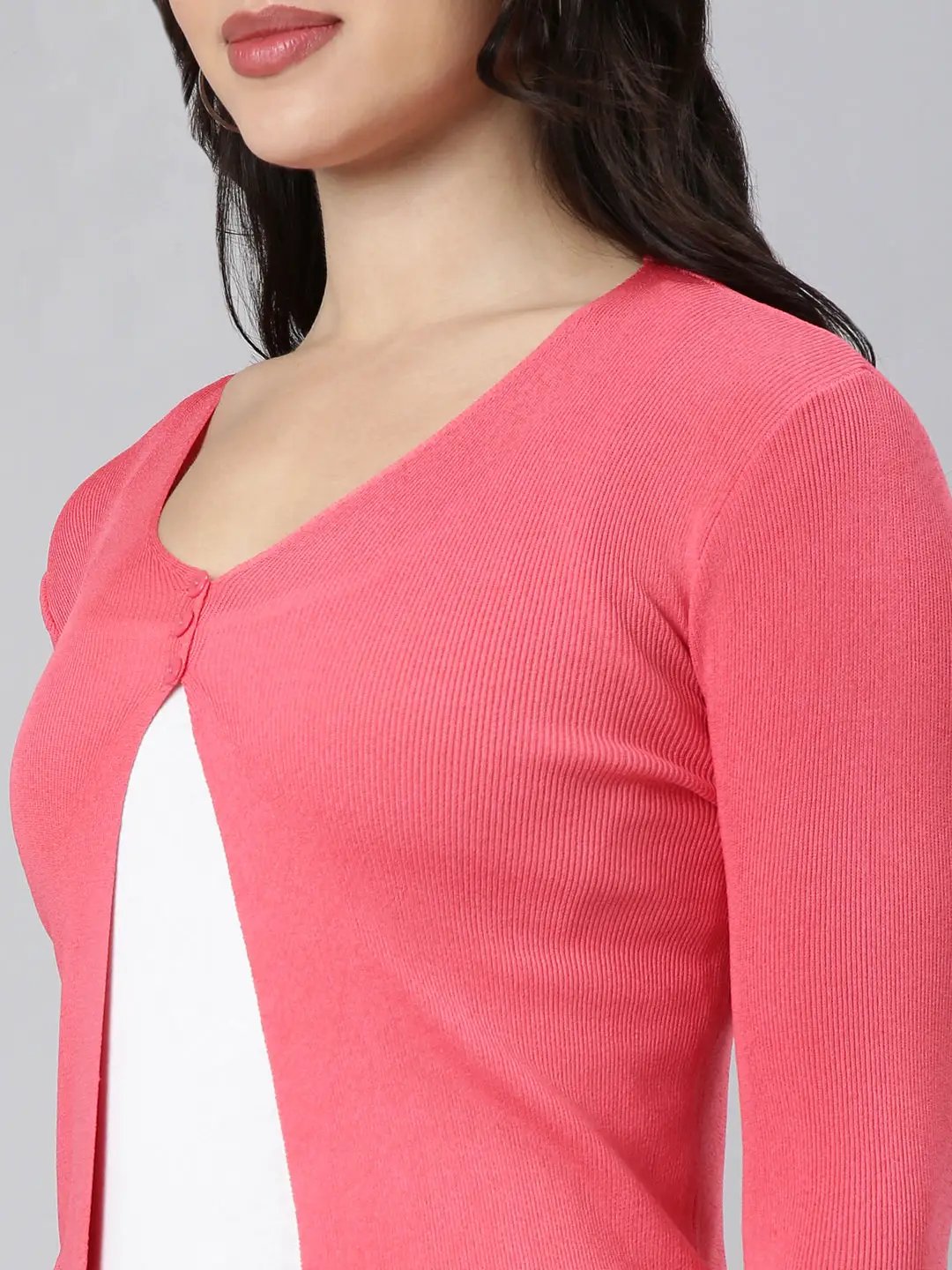 Women's Solid Pink Shrug - from SHOWOFFFF