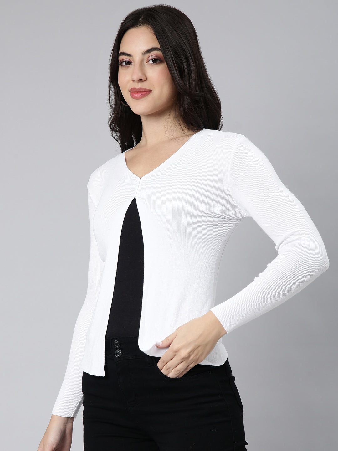 Women's Solid Pink Shrug