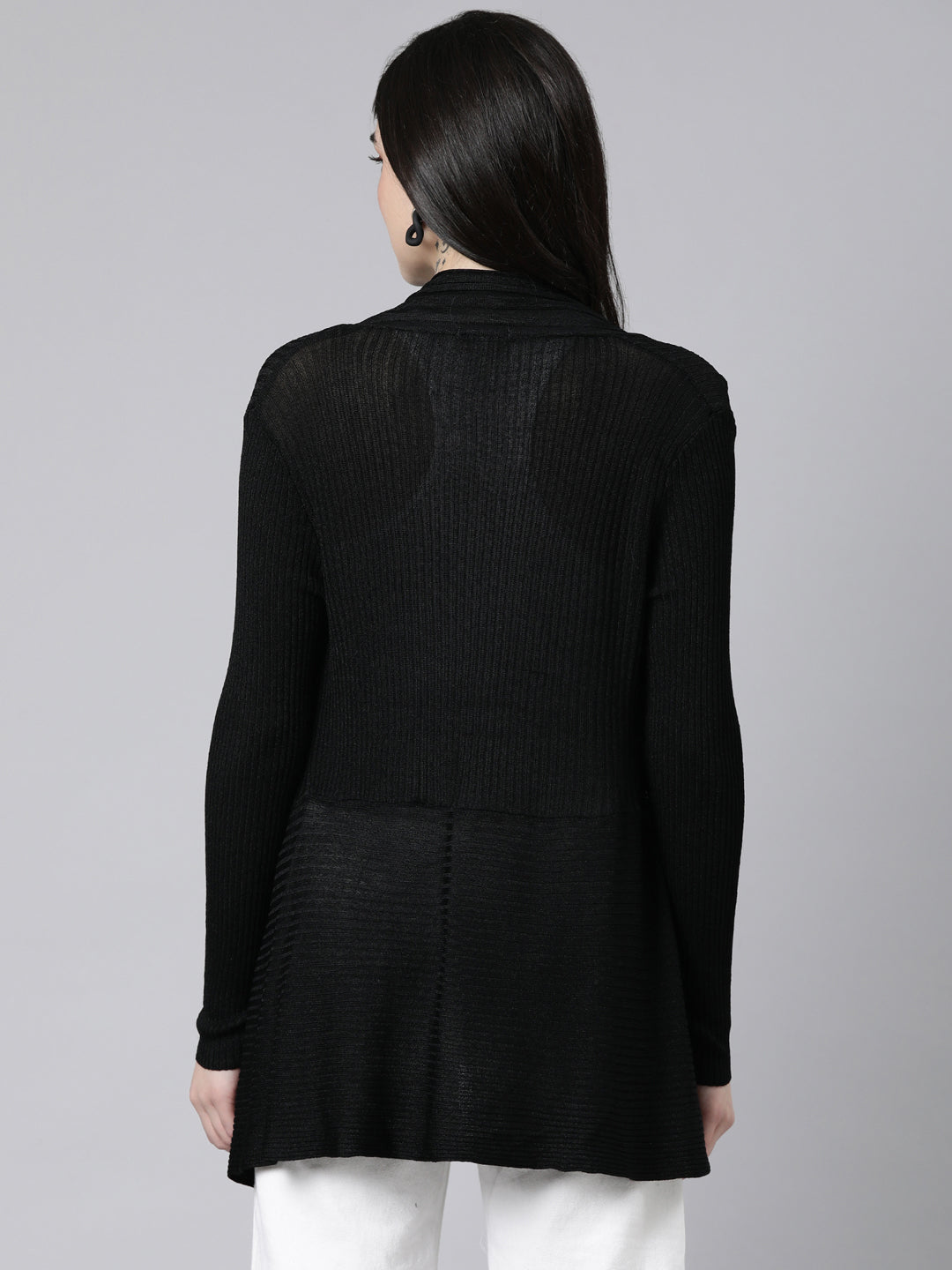 Women's Solid Black Shrug
