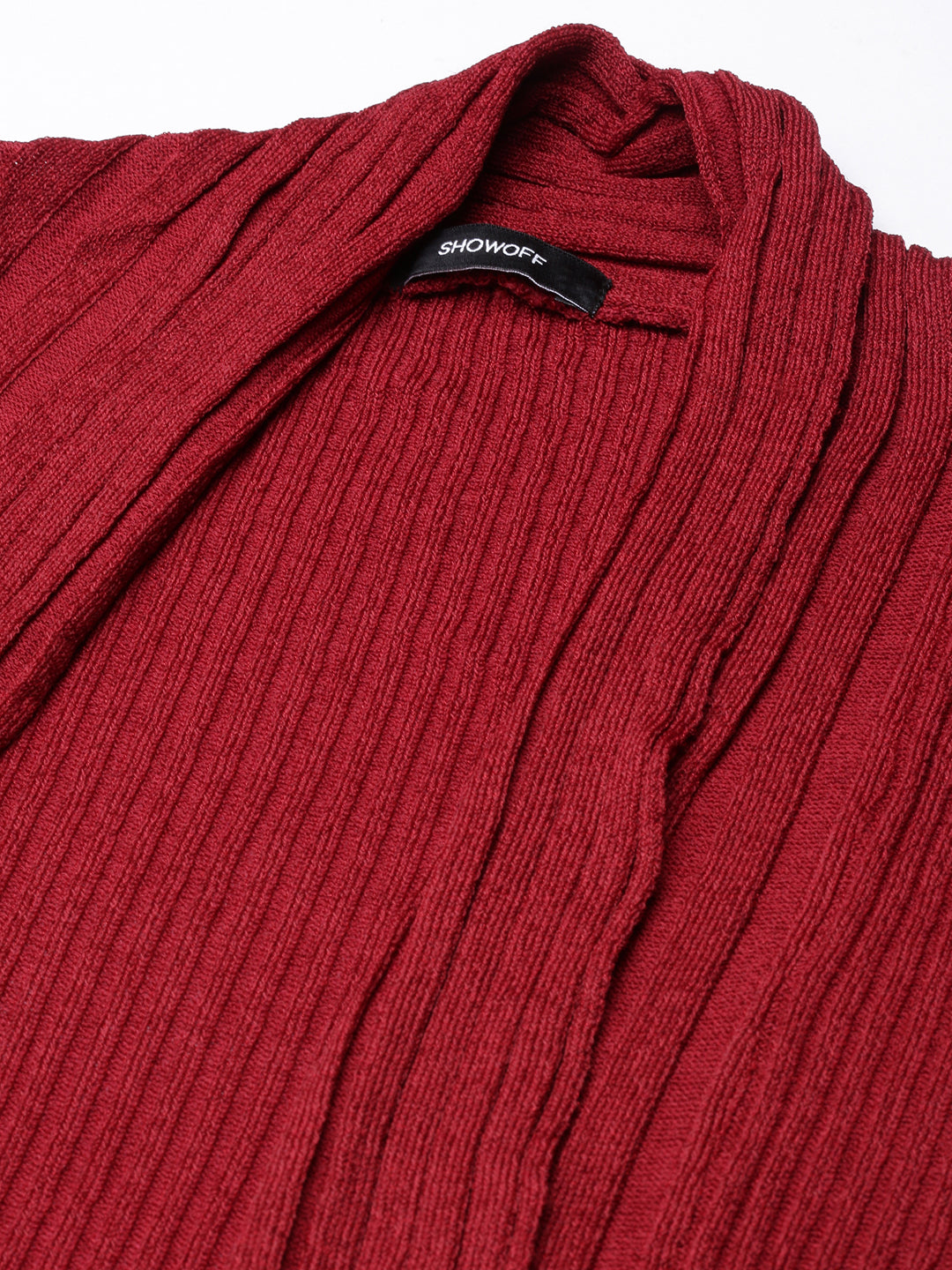 Women's Solid Maroon Shrug