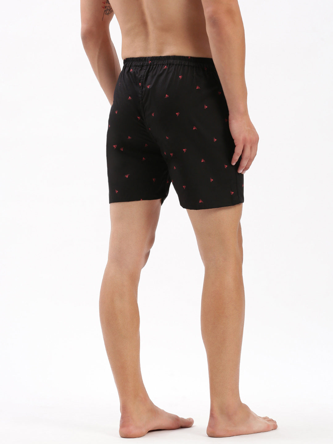 Men Printed Black Boxer