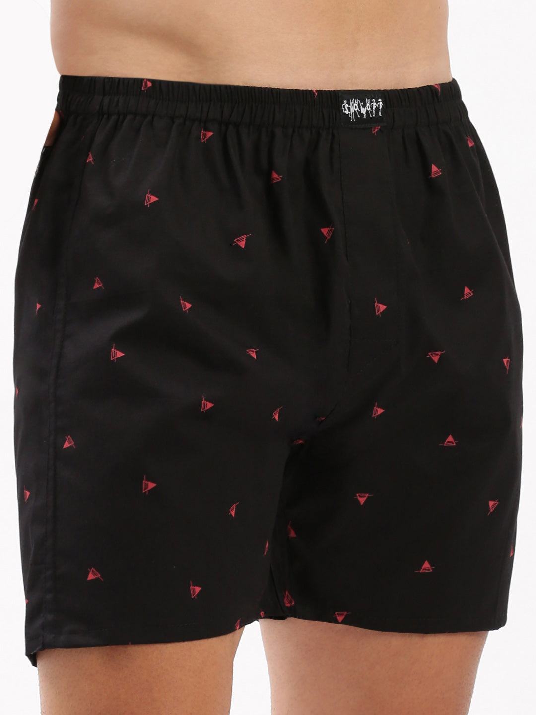 Men Printed Black Boxer