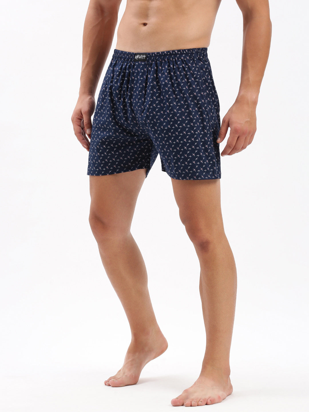 Men Printed Navy Blue Boxer