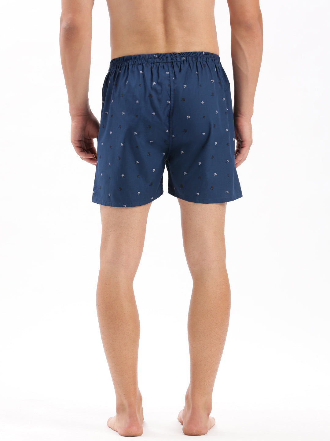 Men Printed Navy Blue Boxer