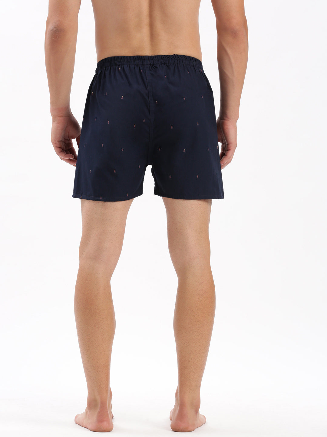 Men's Navy Blue Printed Cotton Casual slim Fit Boxer