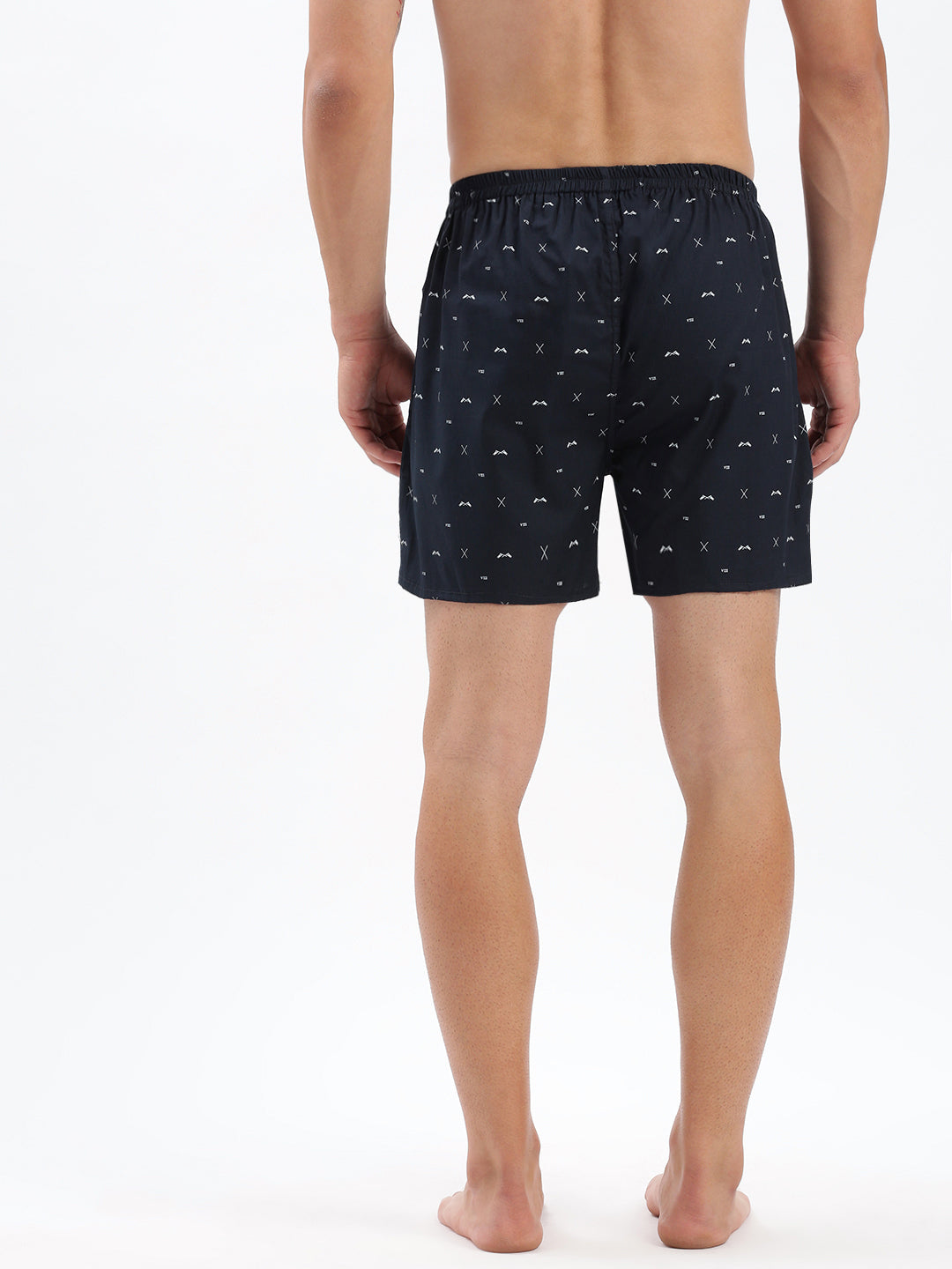 Men Printed Navy Blue Boxer