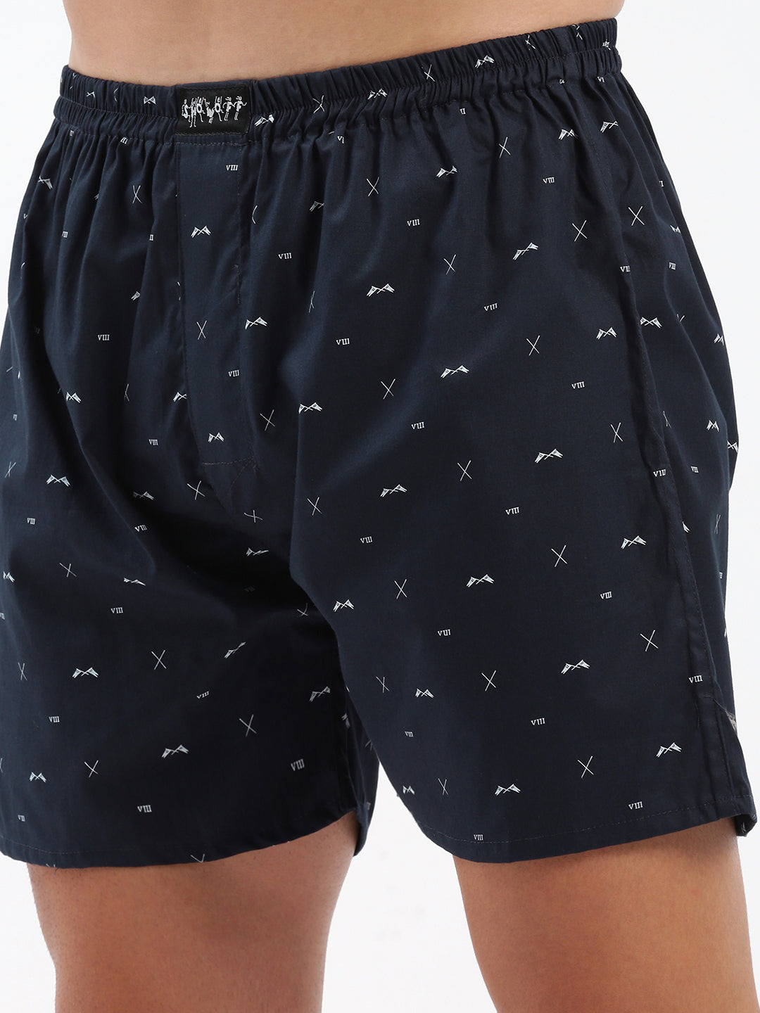 Men Printed Navy Blue Boxer