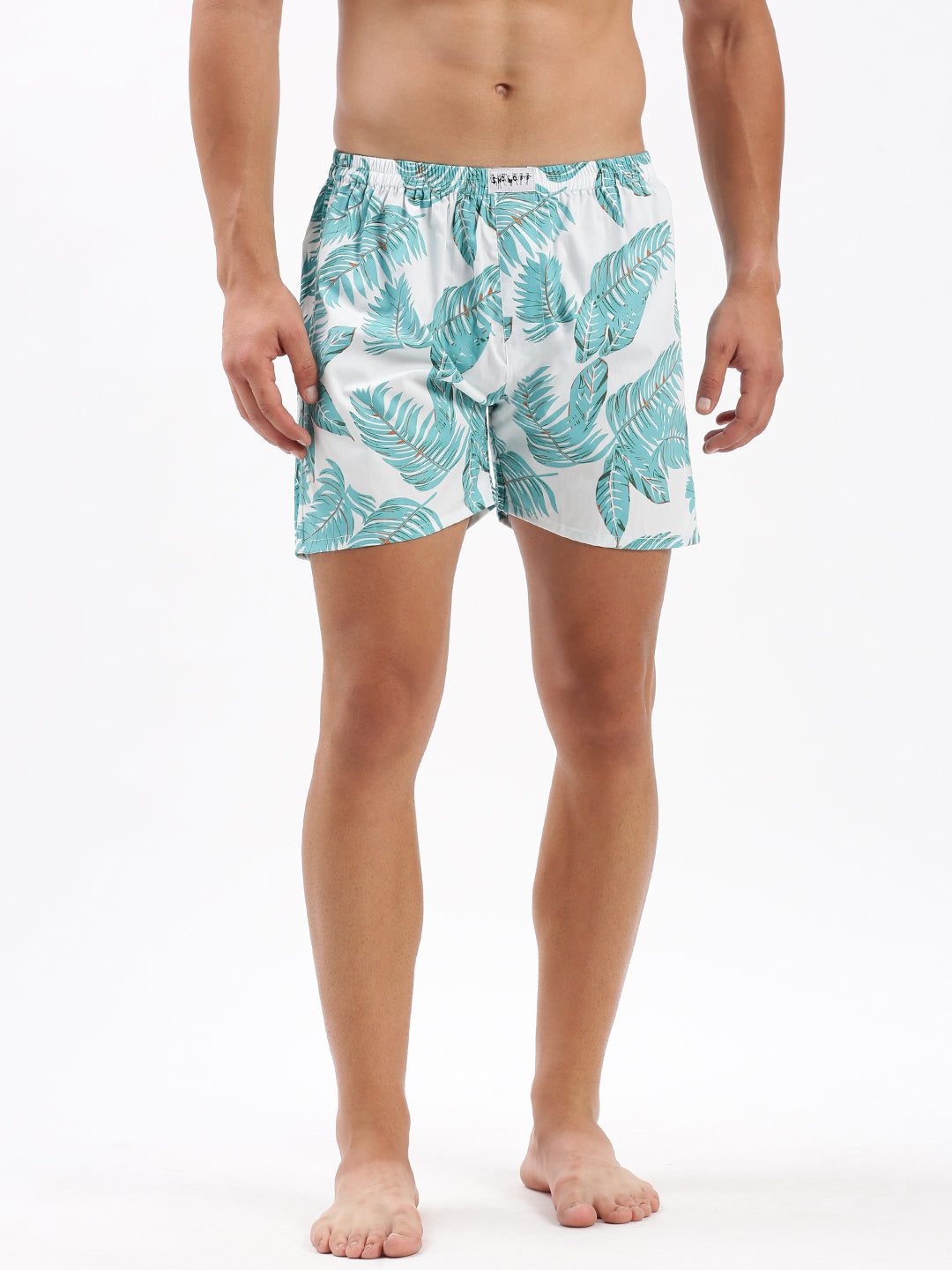 Men Printed White Boxer