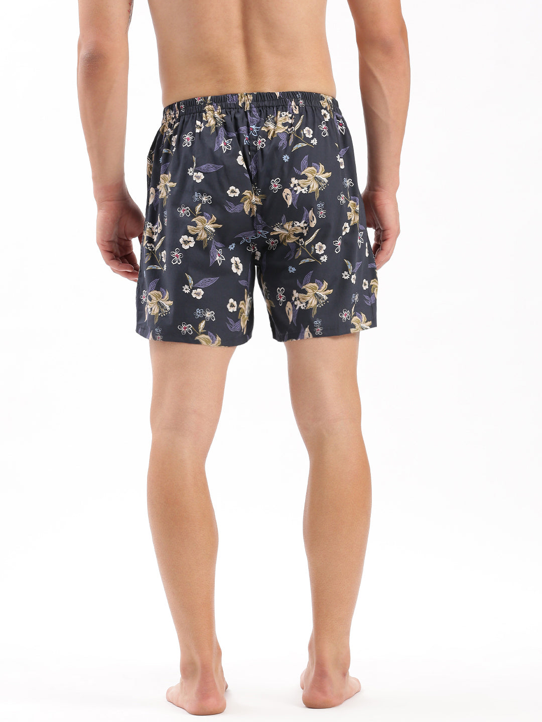 Men Printed Navy Blue Boxer