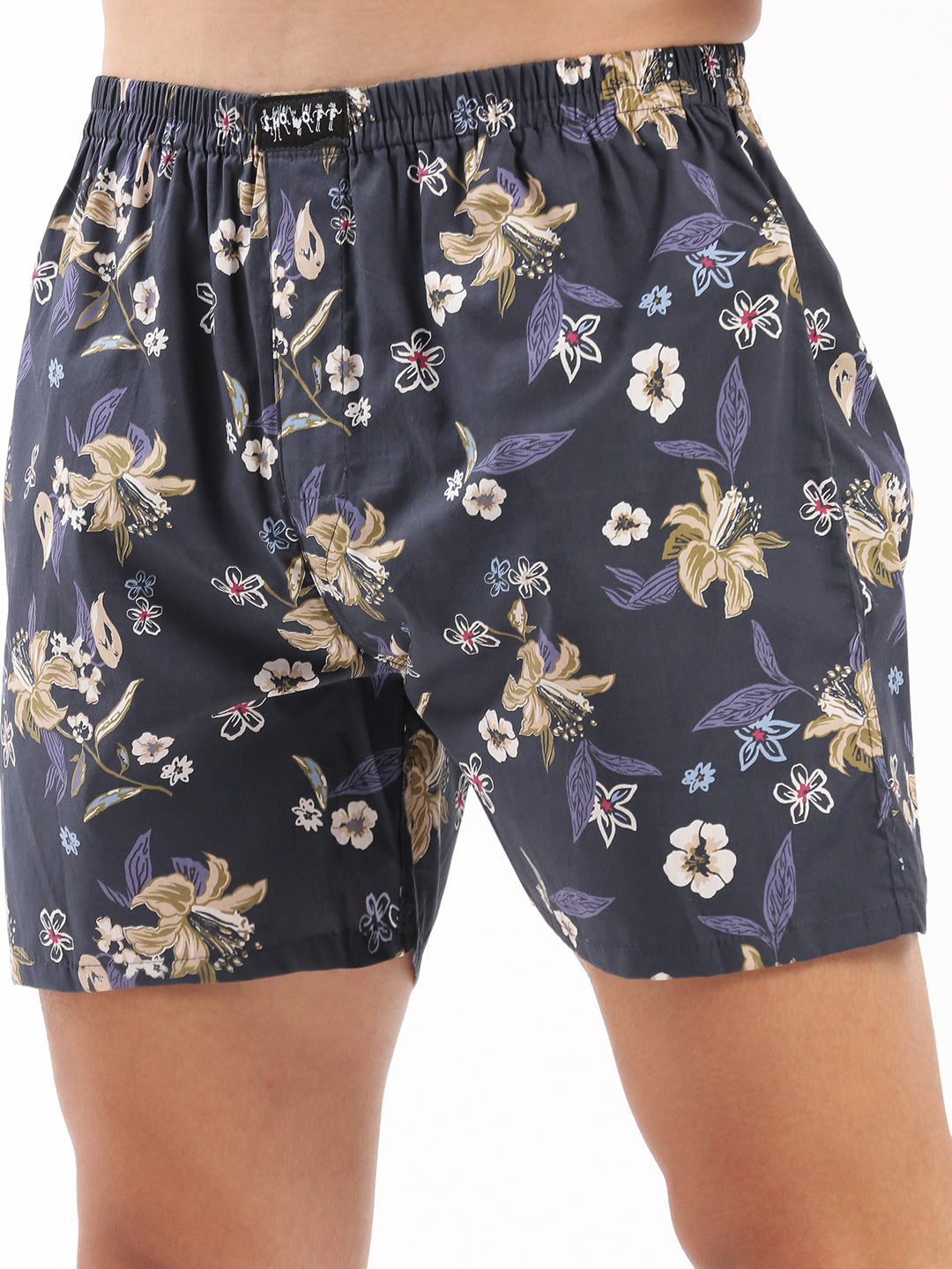 Men Printed Navy Blue Boxer