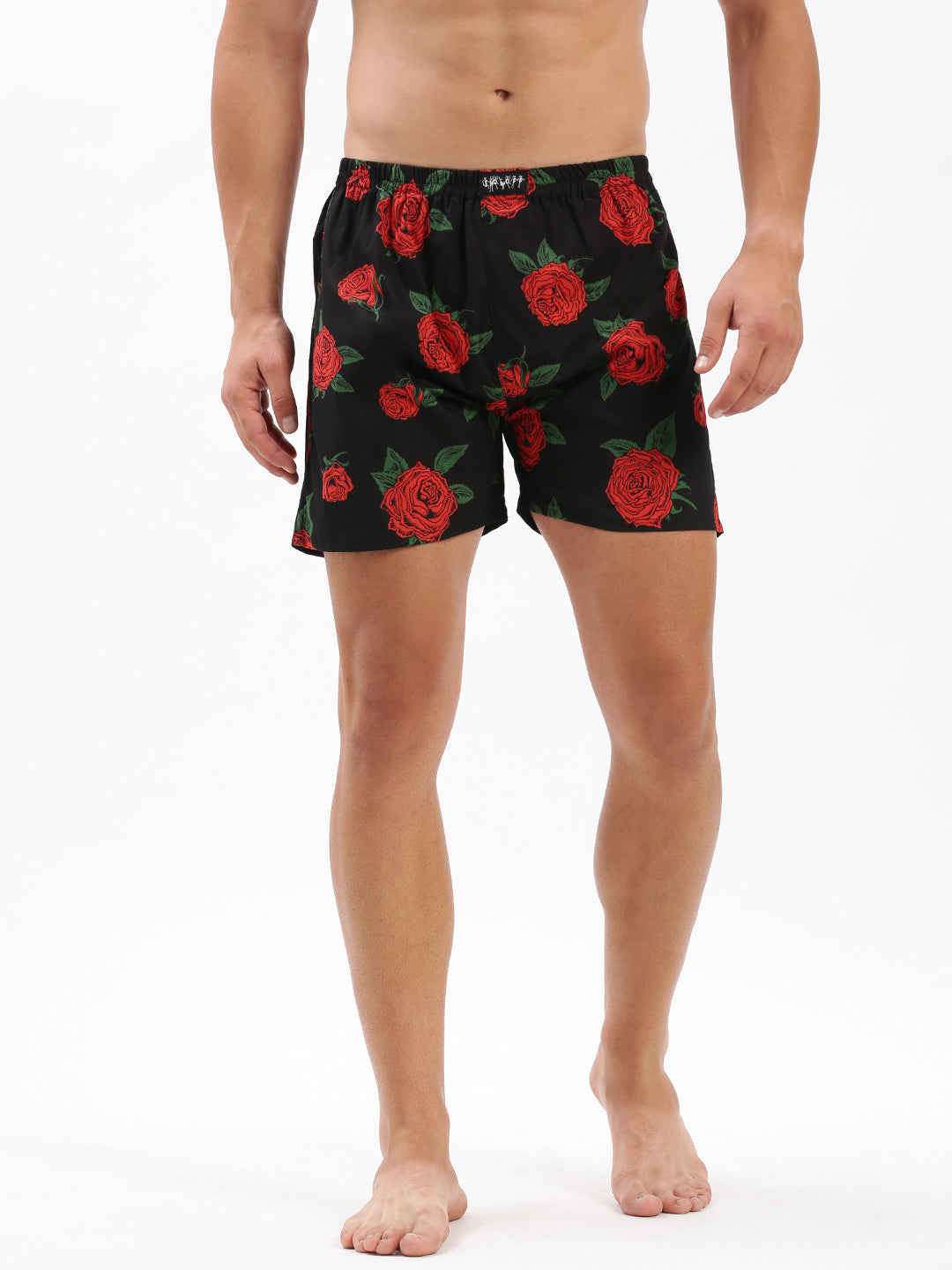 Men Printed Black Boxer