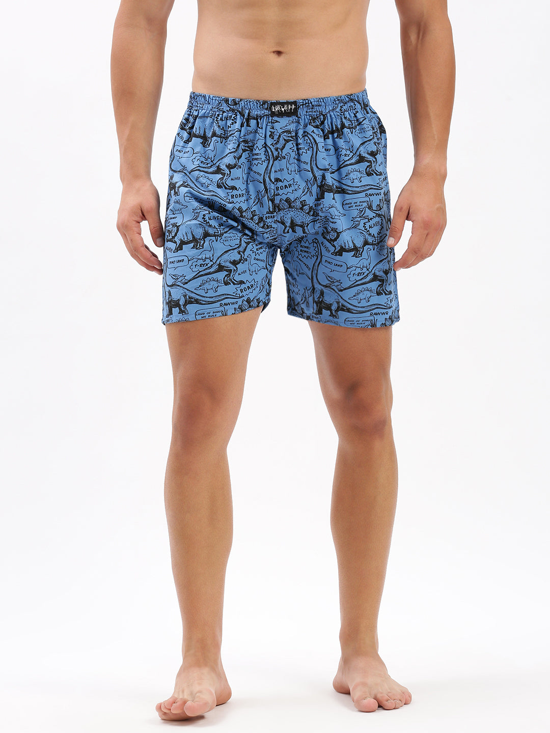 Men Printed Blue Boxer