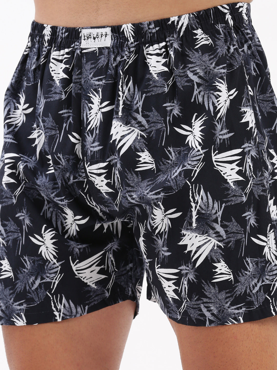 Men Printed Navy Blue Boxer