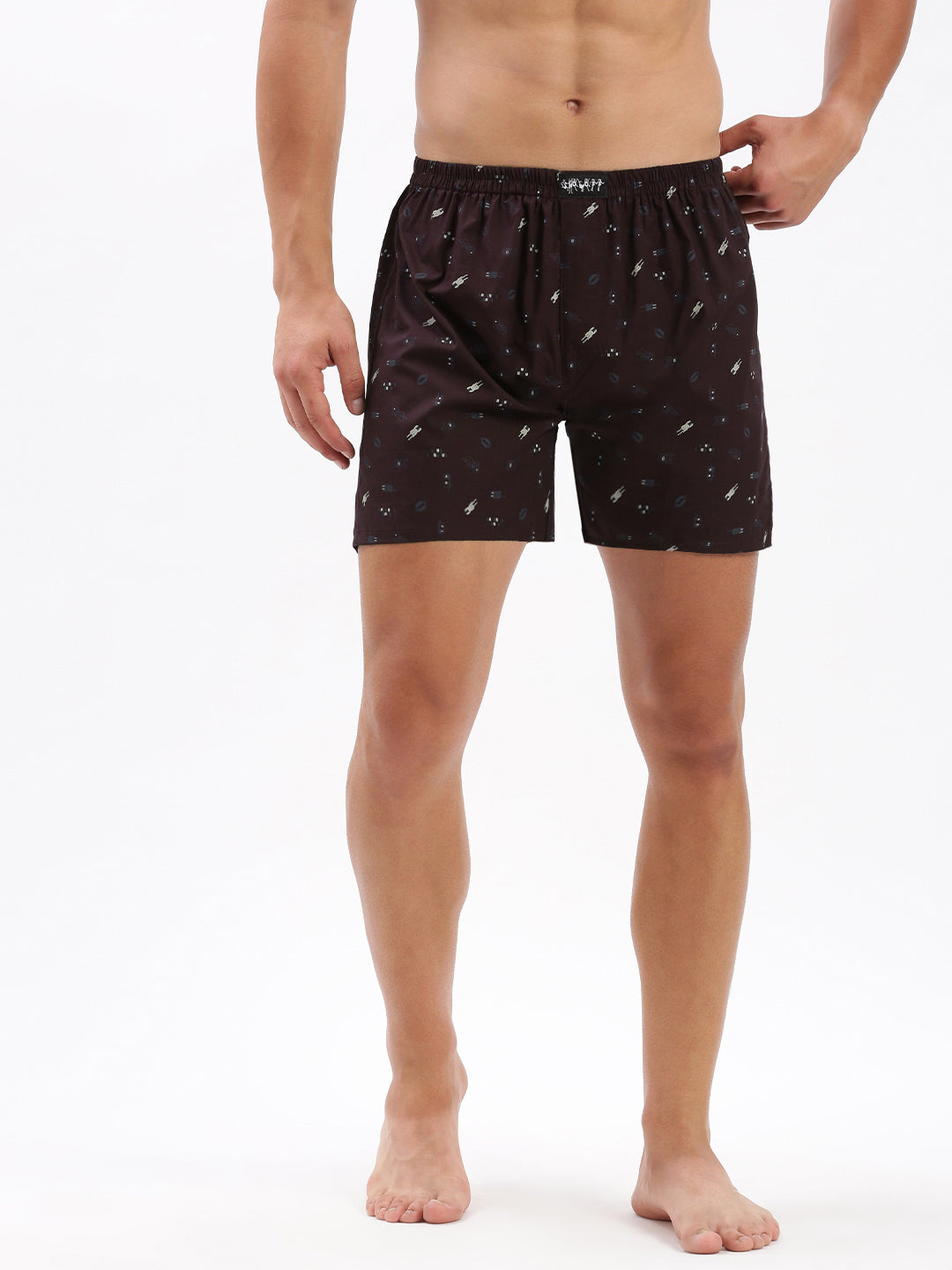 Men Printed Purple Boxer