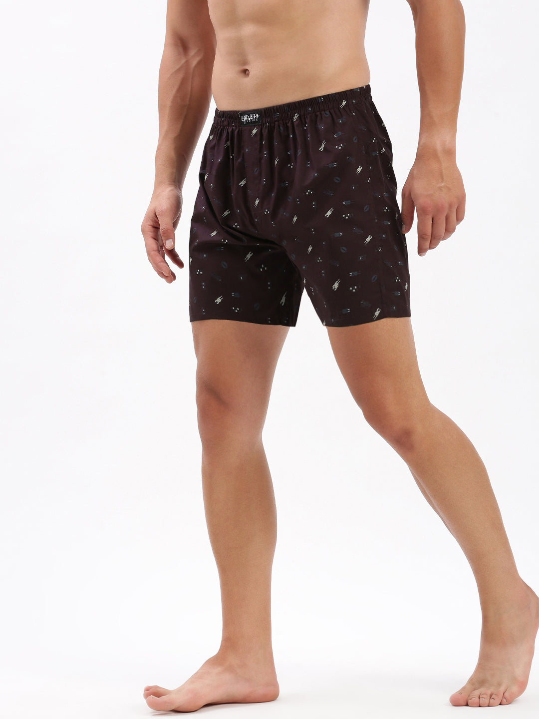 Men Printed Purple Boxer