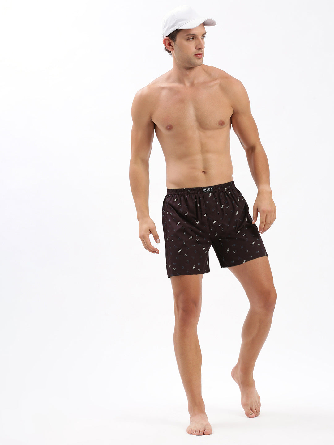 Men Printed Purple Boxer