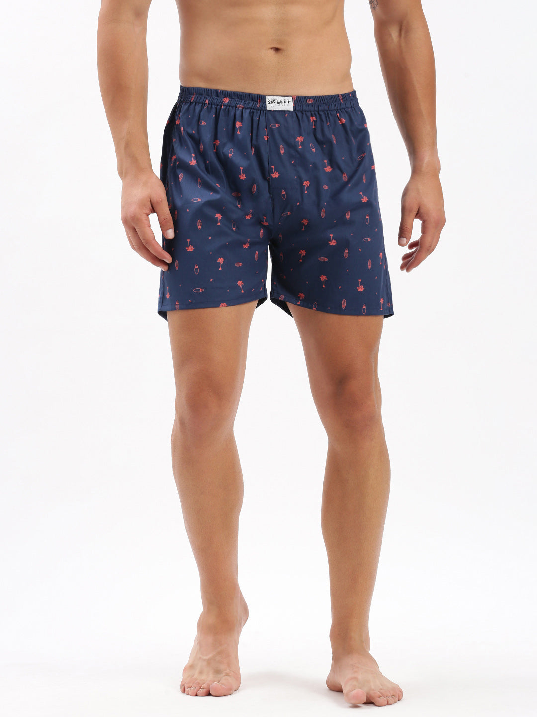 Men Printed Blue Boxer