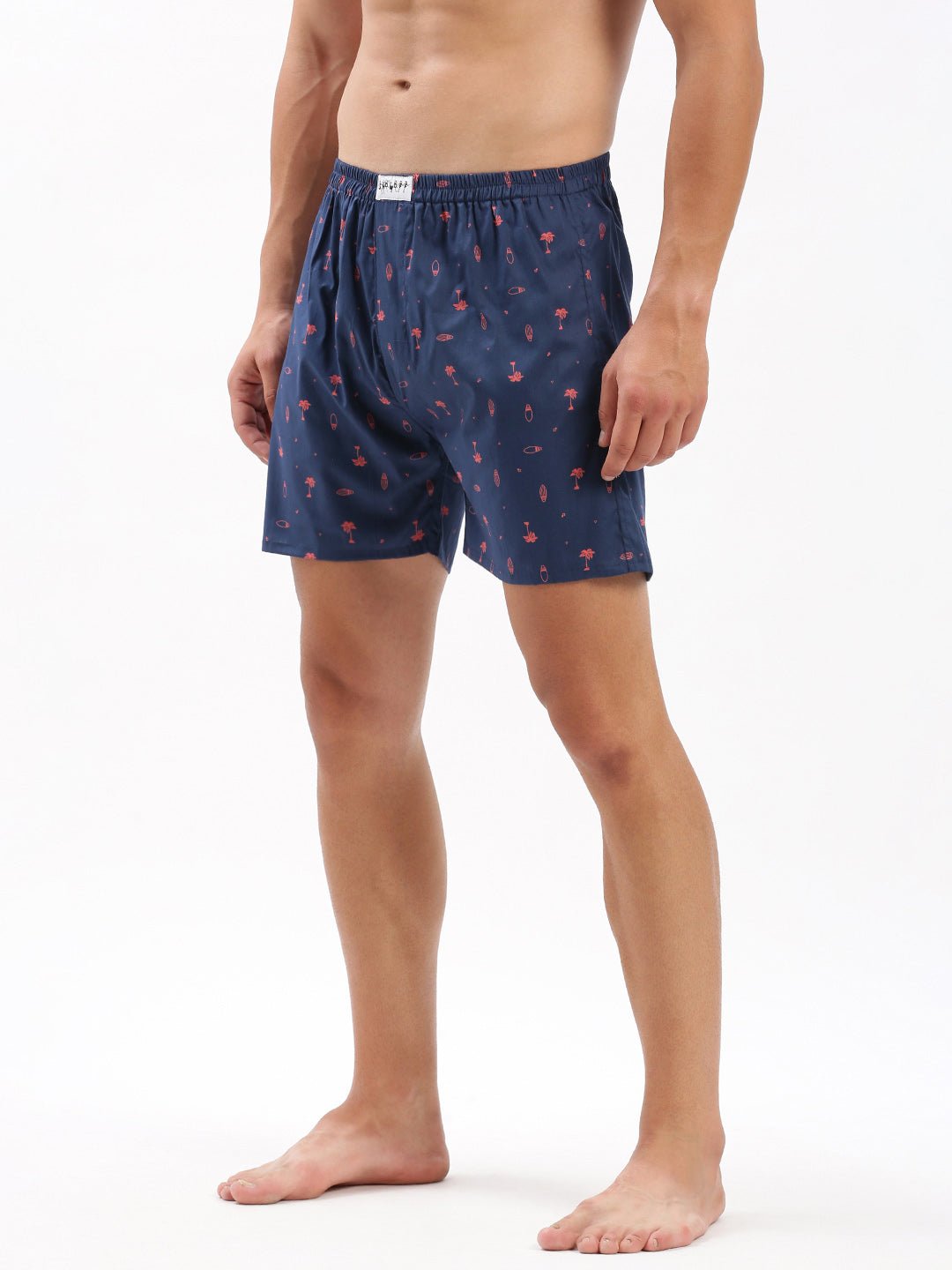 Men Printed Blue Boxer