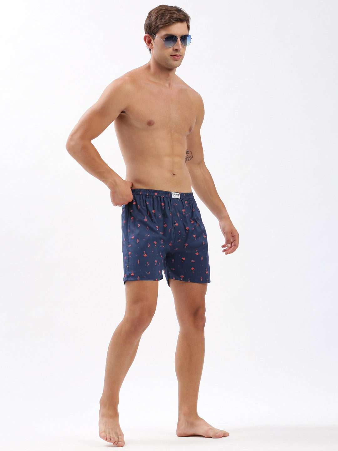 Men Printed Blue Boxer